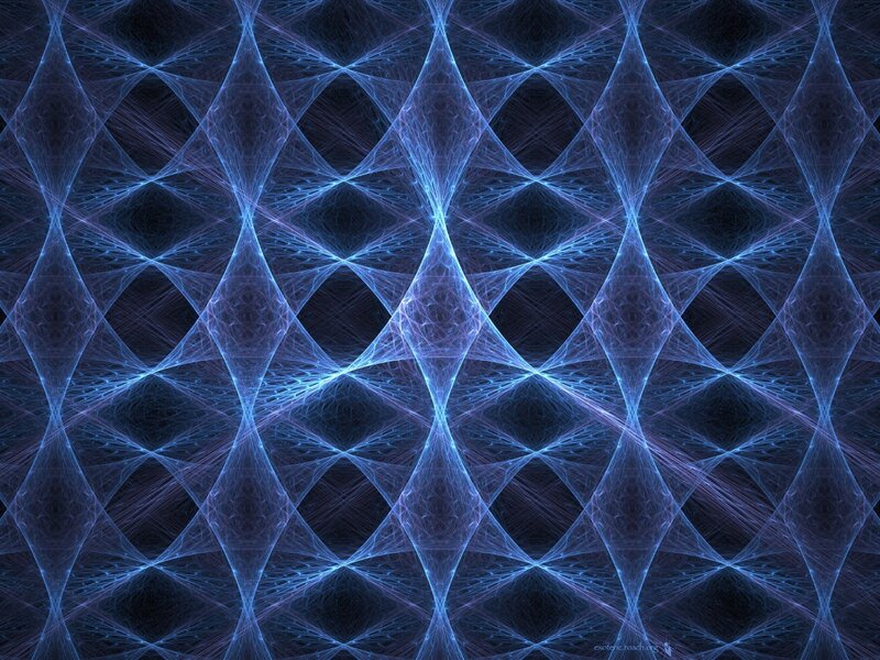 Blue Fractal Pattern — Hypnotic, Abstract, Lines, Diamonds