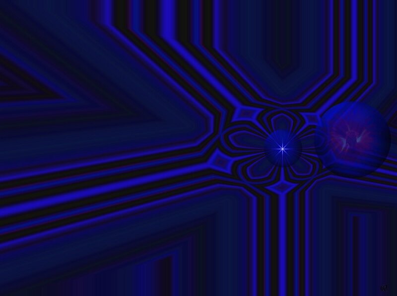 Blue Fractal Pattern — Hypnotic, Abstract, Lines