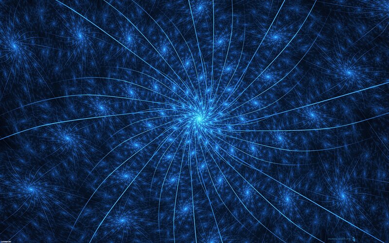 Blue Fractal Pattern — Hypnotic, Abstract, Spiral
