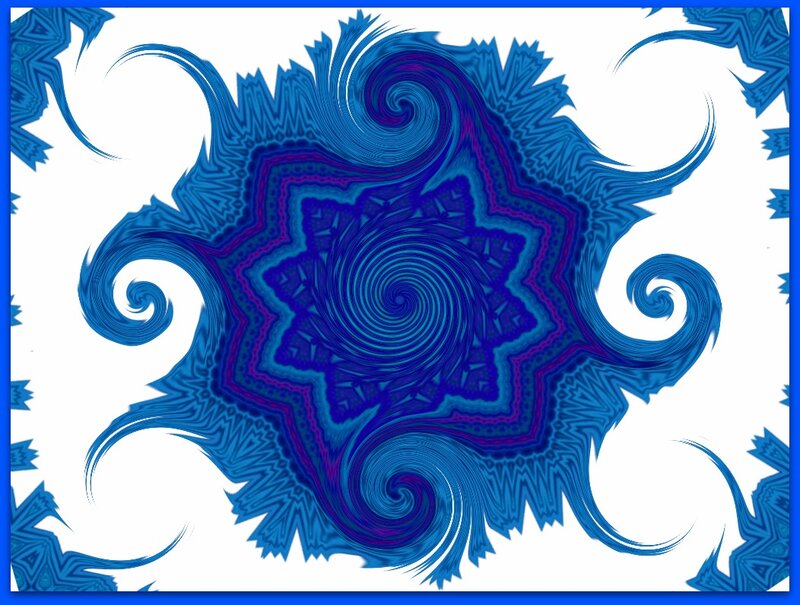 Blue Fractal Pattern — Hypnotic, Abstract, Swirls
