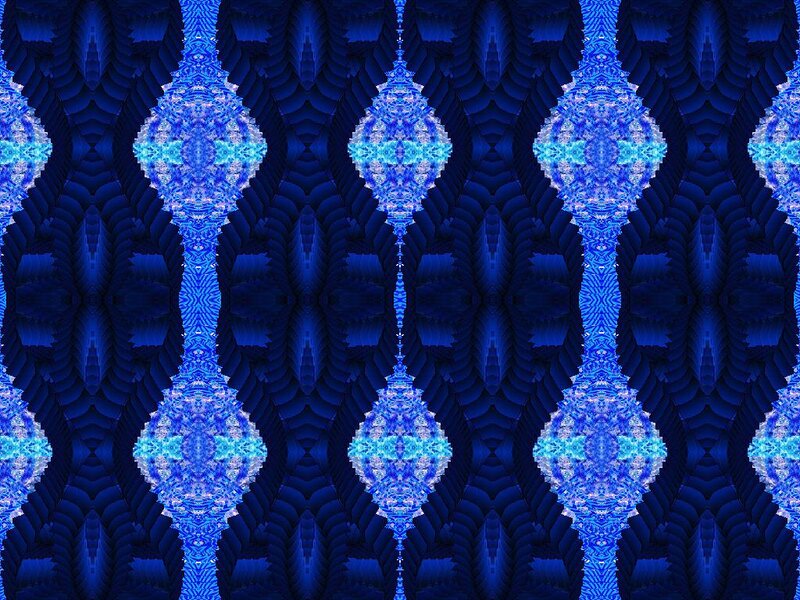 Blue Fractal Pattern — Hypnotic, Abstract, Symmetry, Digital Art