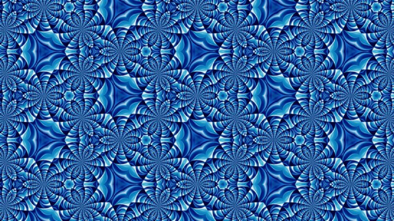 Blue Fractal Pattern — Hypnotic, Abstract, Symmetry