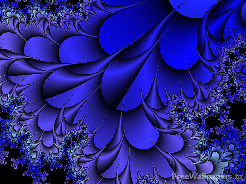 Blue Fractal Pattern — Hypnotic, Digital Art, Abstract