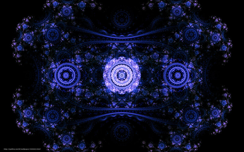 Blue Fractal Pattern — Hypnotic, Digital Art, Circles, Mandala
