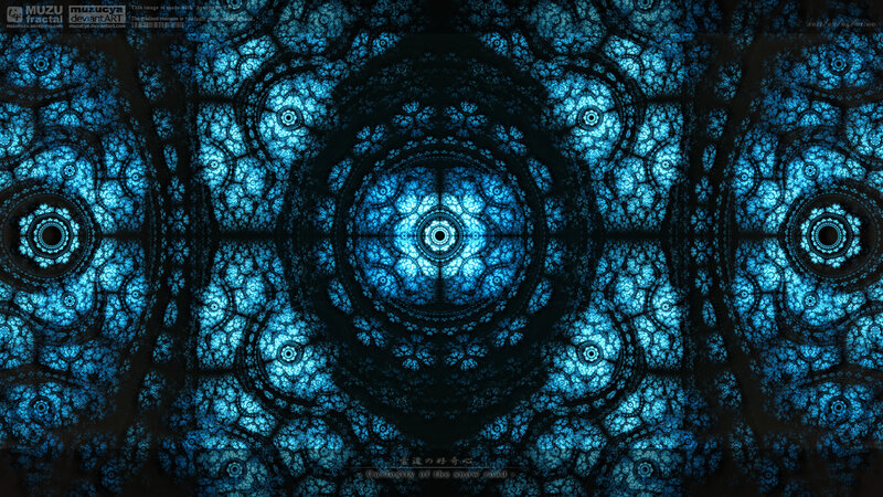 Blue Fractal Pattern — Hypnotic, Digital Art, Circles