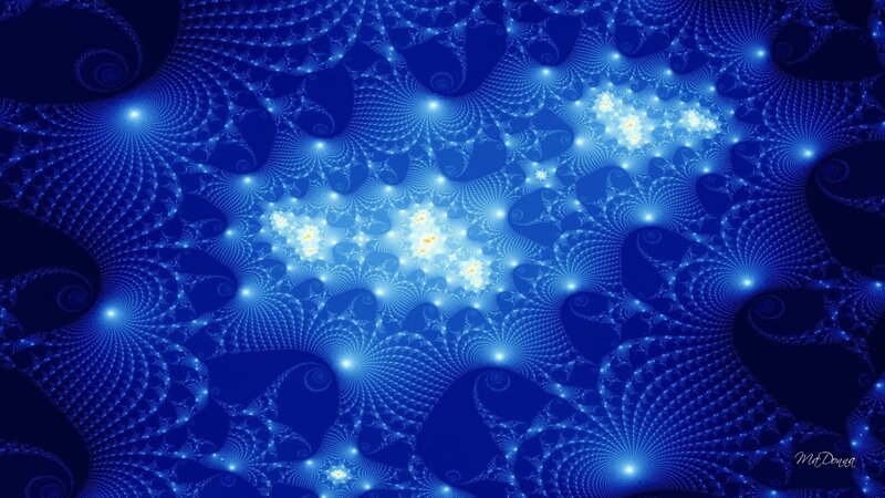 Blue Fractal Pattern — Hypnotic, Digital Art, Spiral