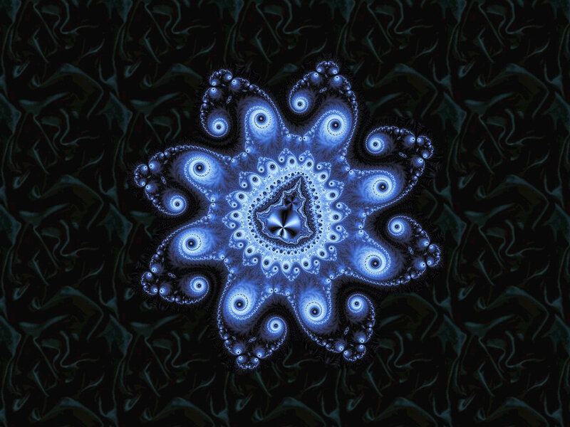 Blue Fractal Pattern — Hypnotic, Digital Art
