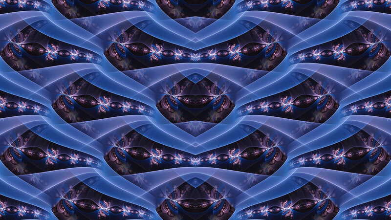 Blue Fractal Pattern — Hypnotic, Digital Art, Waves