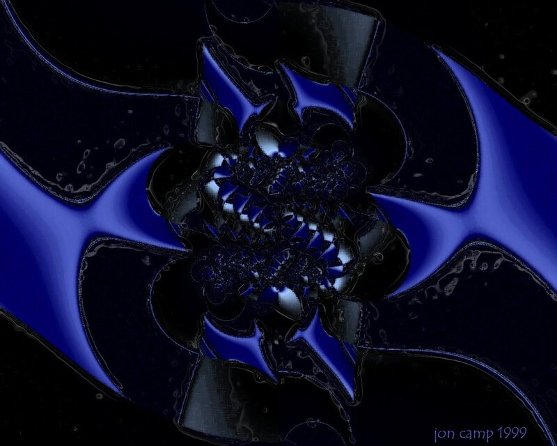 Blue Fractal Pattern — Mysterious, Abstract, Dark Background