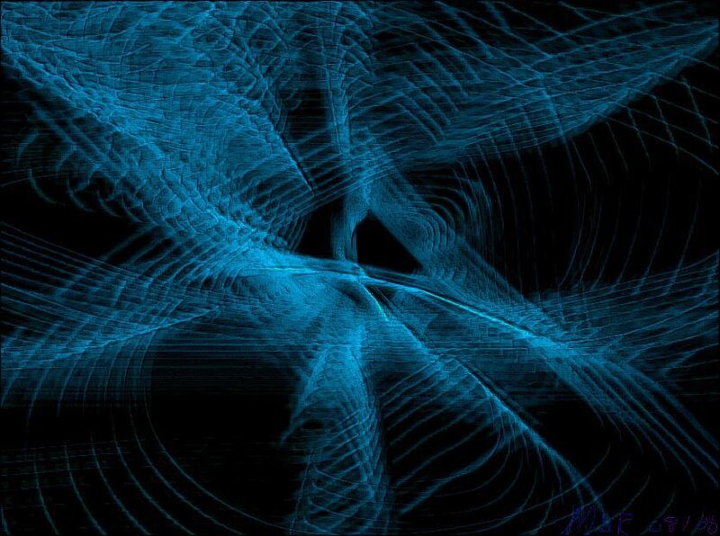Blue Fractal Pattern — Mysterious, Abstract, Lines