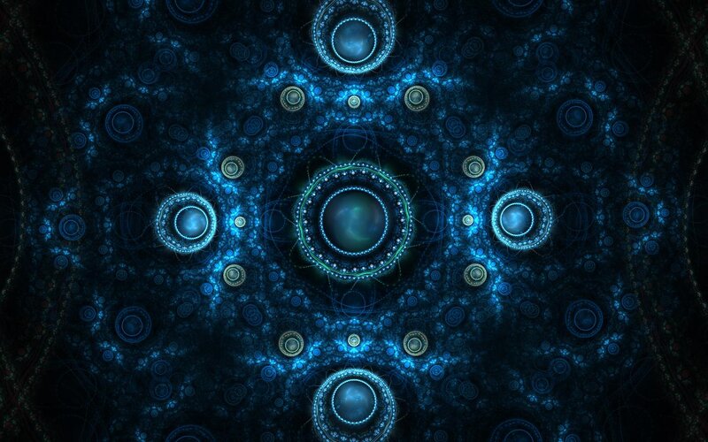 Blue Fractal Pattern — Mystical, Digital Art