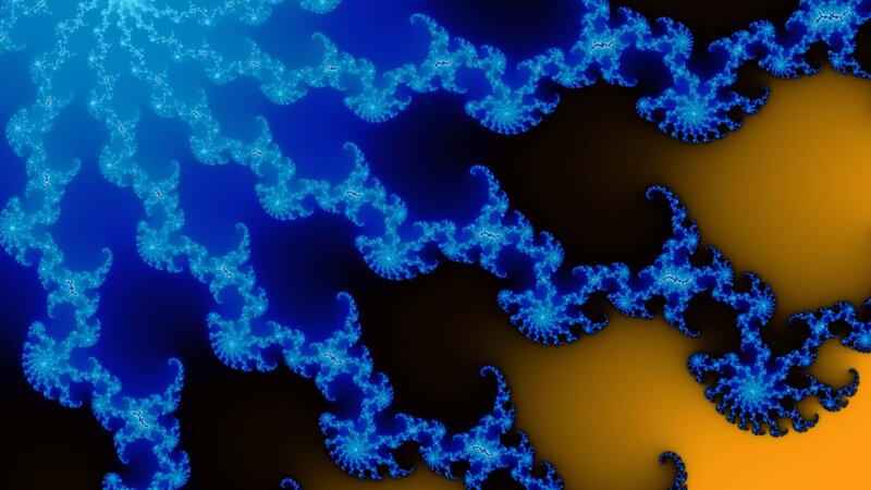 blue fractal pattern on orange