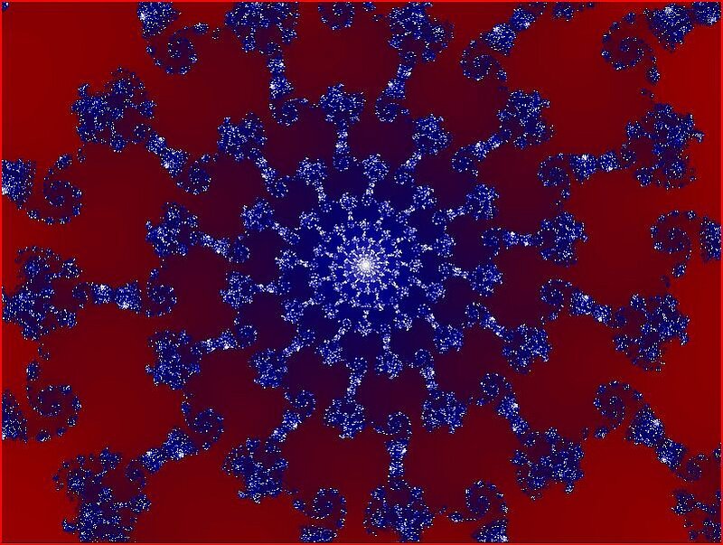 Blue Fractal Pattern — Red