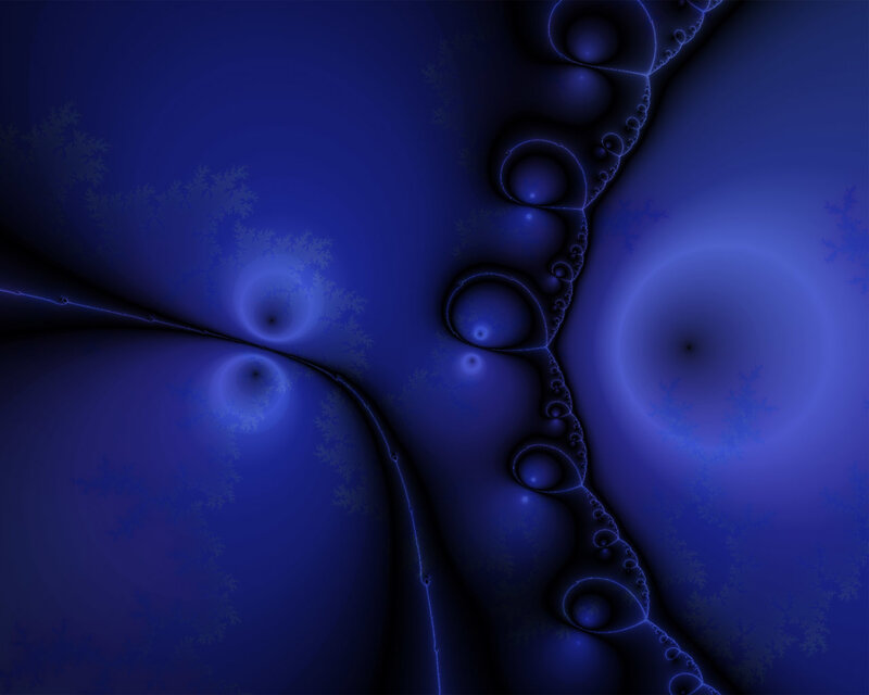 Blue Fractal Pattern — Serene, Abstract, Circles