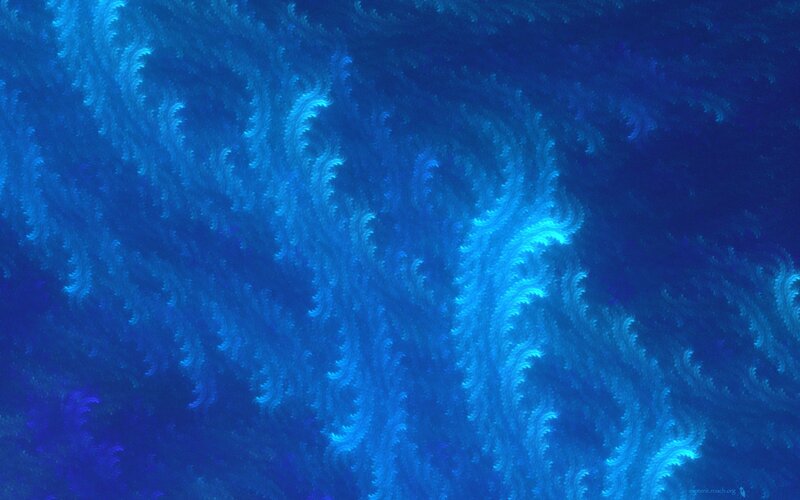 Blue Fractal Pattern — Serene, Abstract, Waves