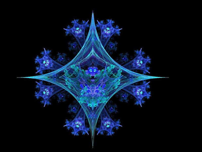 Blue Fractal Pattern — Symmetrical
