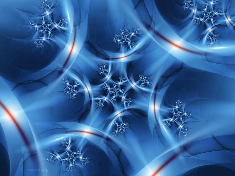 Blue Fractal Patterns — Abstract, Digital Art, Light Streaks