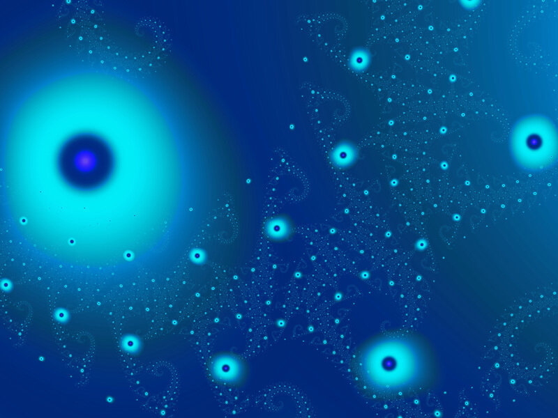 Blue Fractal Patterns — Calm, Abstract, Circles