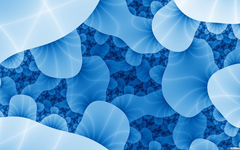 Blue Fractal Patterns — Calm, Abstract, Digital Art