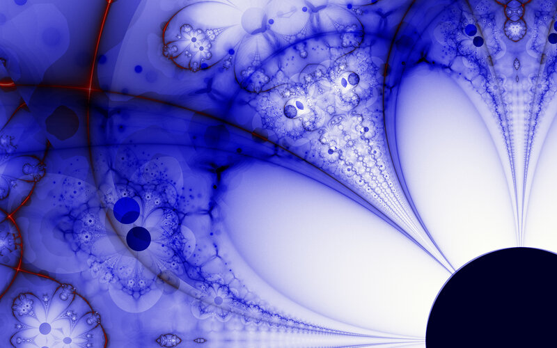 Blue Fractal Patterns — Calm, Abstract, Flowers