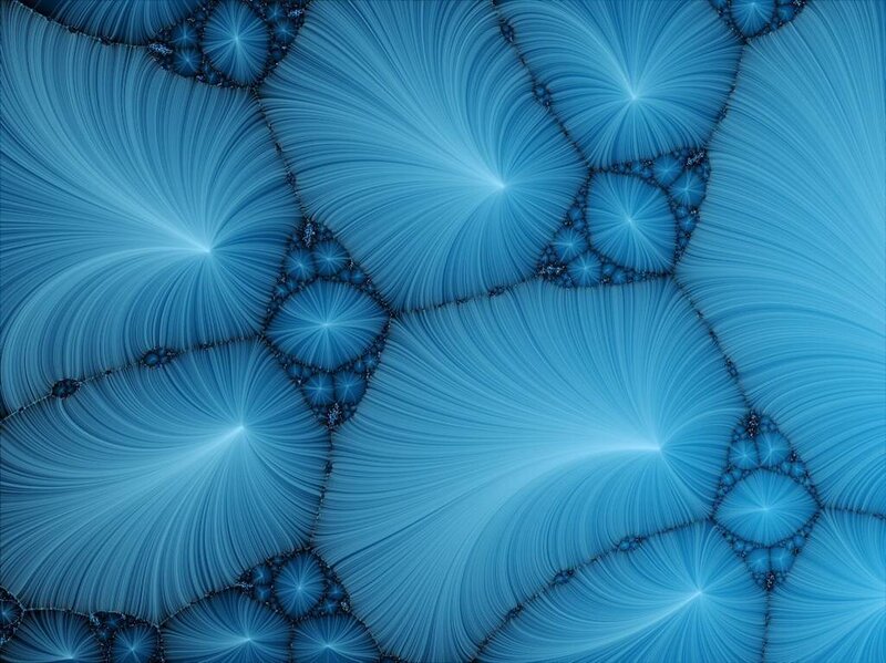 Blue Fractal Patterns — Calm, Abstract, Fractals, Stars