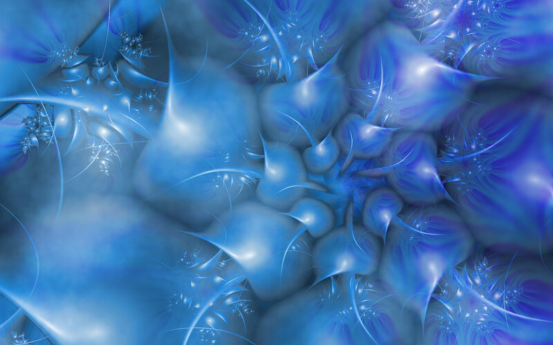 Blue Fractal Patterns — Calm, Abstract
