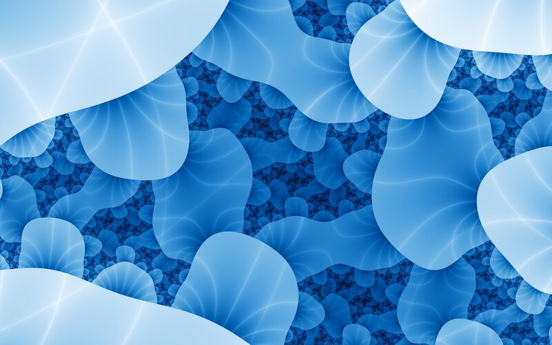 Blue Fractal Patterns — Calm, Digital Art