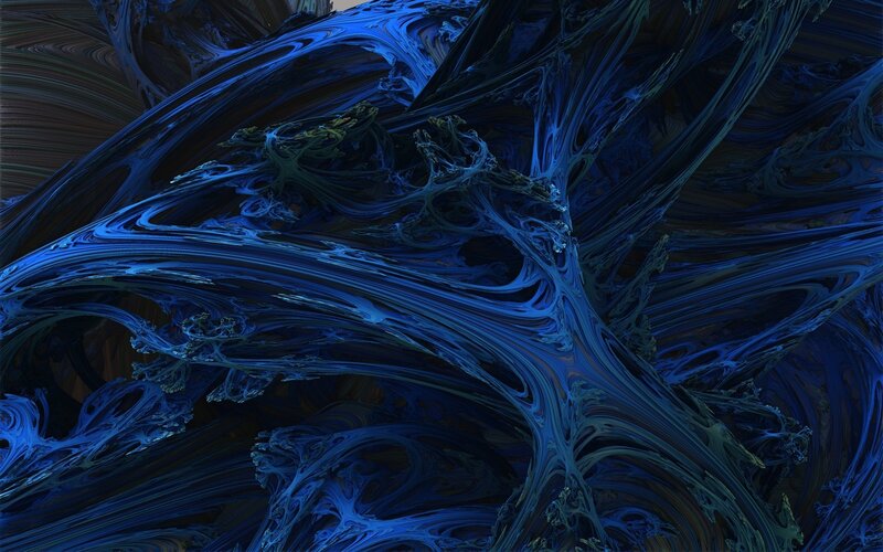 Blue Fractal Patterns — Dark, Abstract
