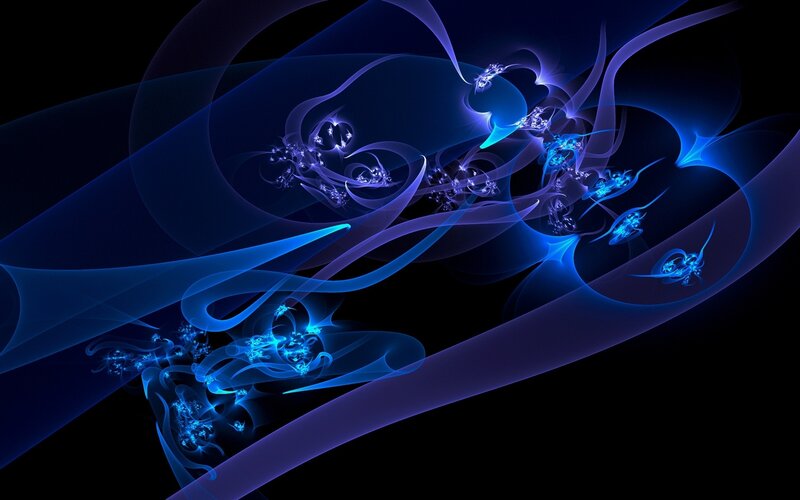 Blue Fractal Patterns — Dynamic, Abstract