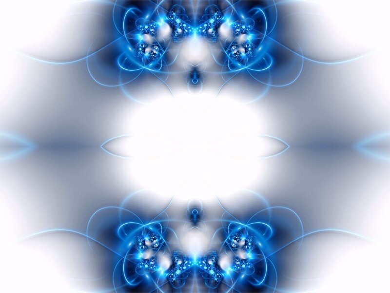 Blue Fractal Patterns — Ethereal, Abstract, Light, Symmetry