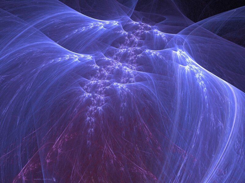 Blue Fractal Patterns — Ethereal, Abstract, Light, Waves
