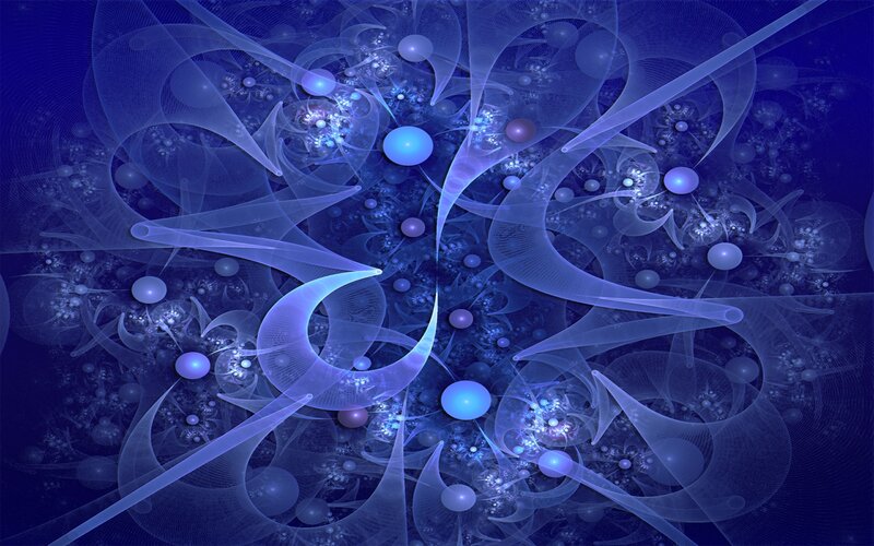 Blue Fractal Patterns — Ethereal, Abstract, Spheres