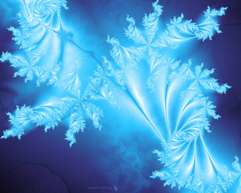 Blue Fractal Patterns — Ethereal, Digital Art, Fractals, Light, Glow