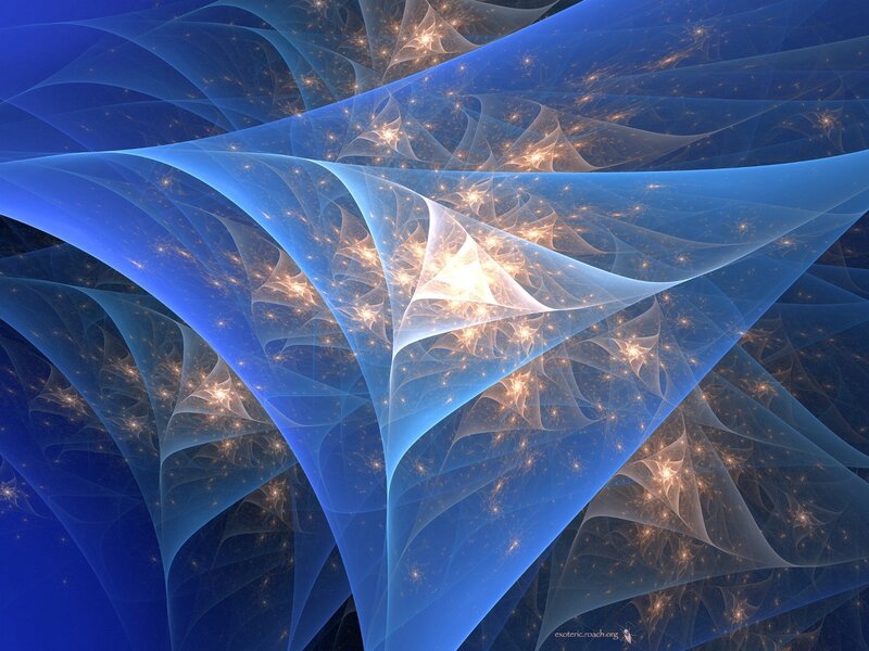 Blue Fractal Patterns — Ethereal, Digital Art, Fractals, Light
