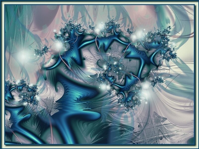 Blue Fractal Patterns — Ethereal, Digital Art, Light, Swirls