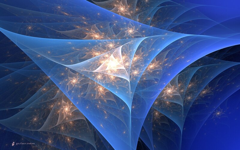 Blue Fractal Patterns — Ethereal, Digital Art, Stars