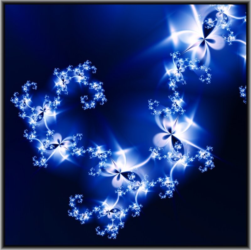 Blue Fractal Patterns — Ethereal, Digital Art