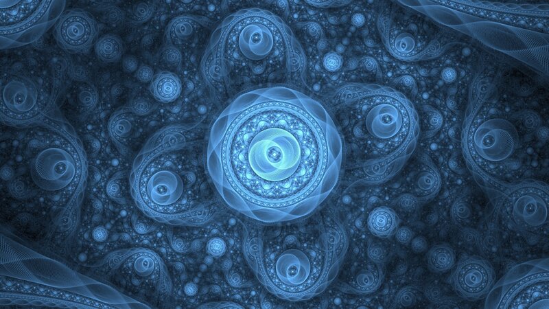 Blue Fractal Patterns — Hypnotic, Abstract, Circles, Spirals