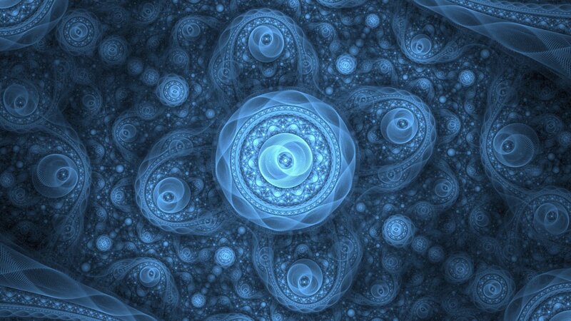 Blue Fractal Patterns — Hypnotic, Abstract, Circles
