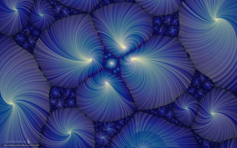 Blue Fractal Patterns — Hypnotic, Abstract, Spirals