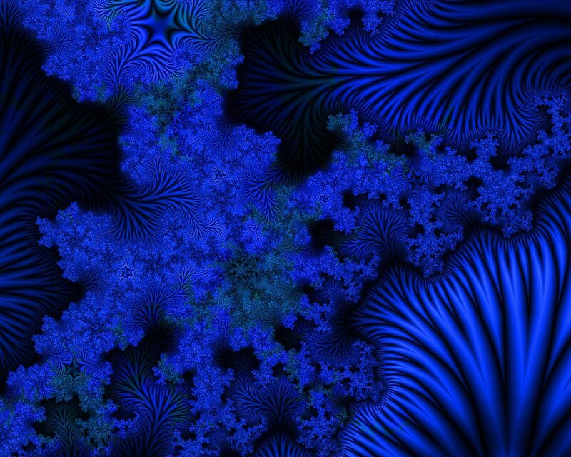 Blue Fractal Patterns — Hypnotic, Abstract, Spirals, Waves