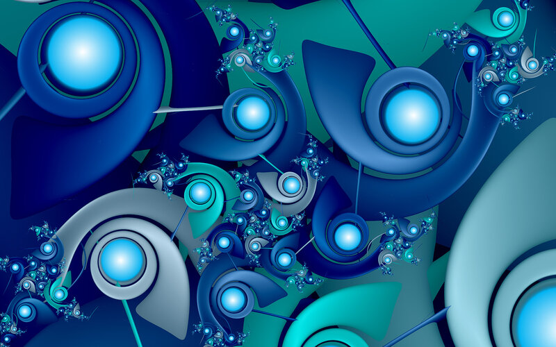Blue Fractal Patterns — Hypnotic, Abstract