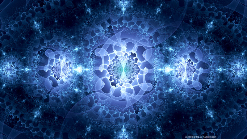 Blue Fractal Patterns — Hypnotic, Digital Art, Fractals, Light