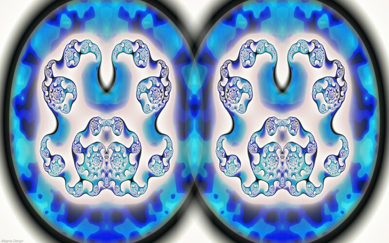 Blue Fractal Patterns — Hypnotic, Digital Art, Fractals, Symmetry