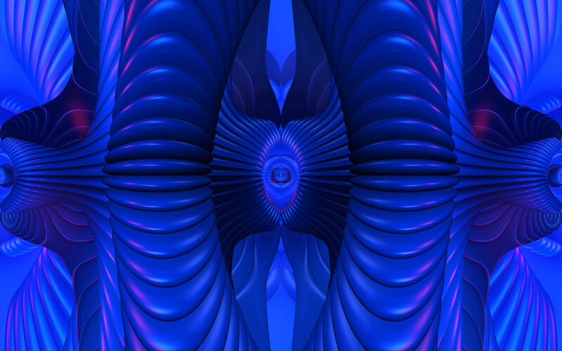 Blue Fractal Patterns — Hypnotic, Digital Art