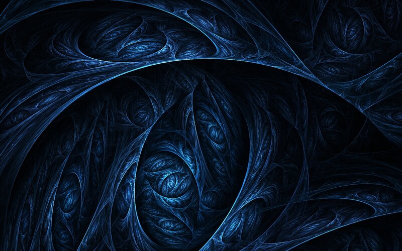 Blue Fractal Patterns — Mysterious, Abstract, Swirls, Lines