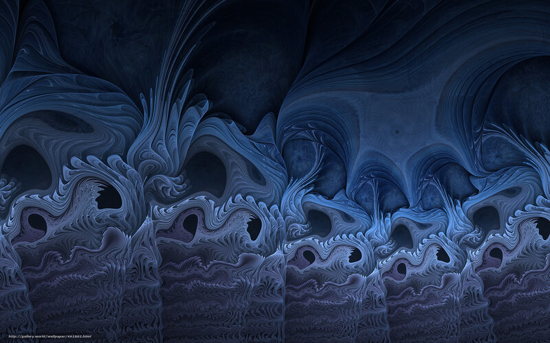 Blue Fractal Patterns — Mysterious, Abstract, Swirls