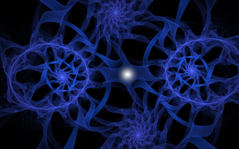 Blue Fractal Patterns — Mystical, Abstract, Spirals