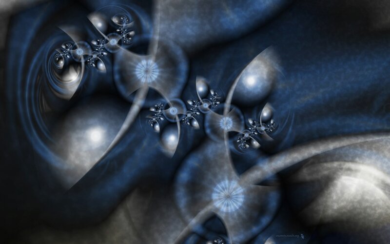 Blue Fractal Patterns — Mystical, Abstract