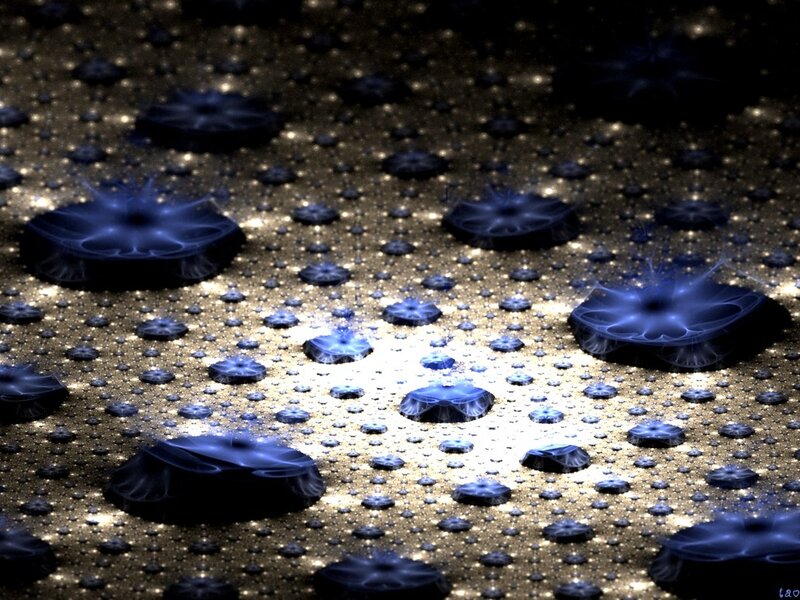 Blue Fractal Patterns — Mystical